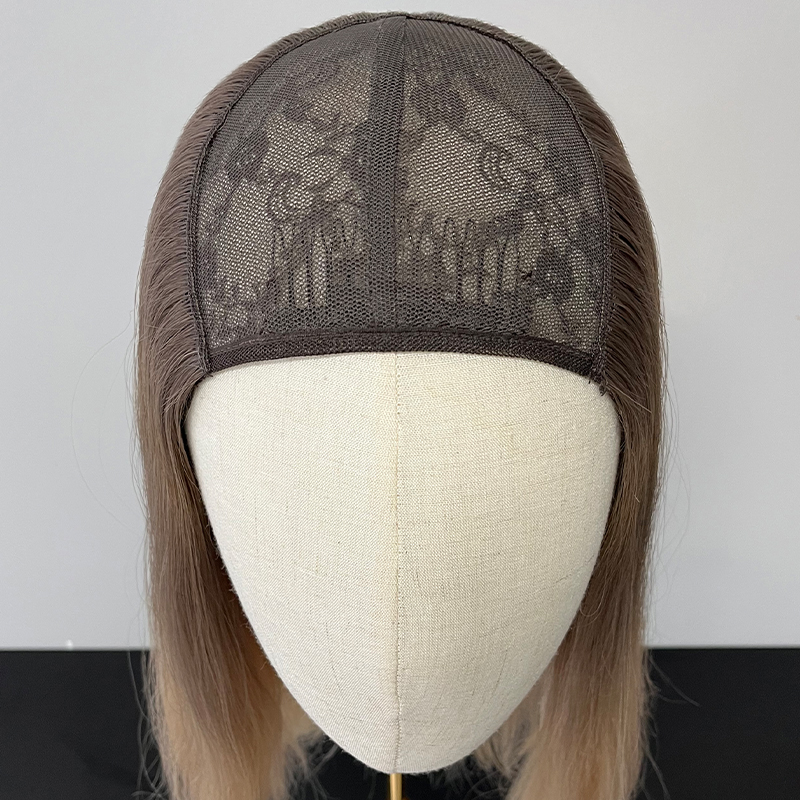 16 Inches Cream Color Slightly Curly Hatfall Wig 