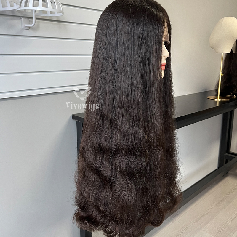 29 Inches #2 Color European Hair Lace Top Wig