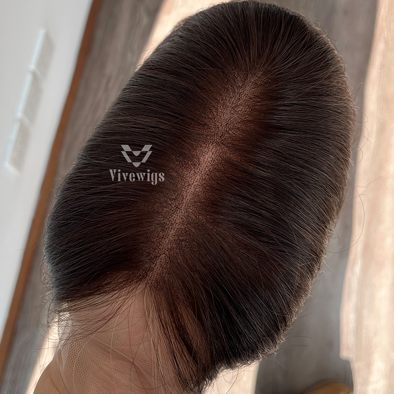 23 Inches #6 Color European Hair Lace Top Wig