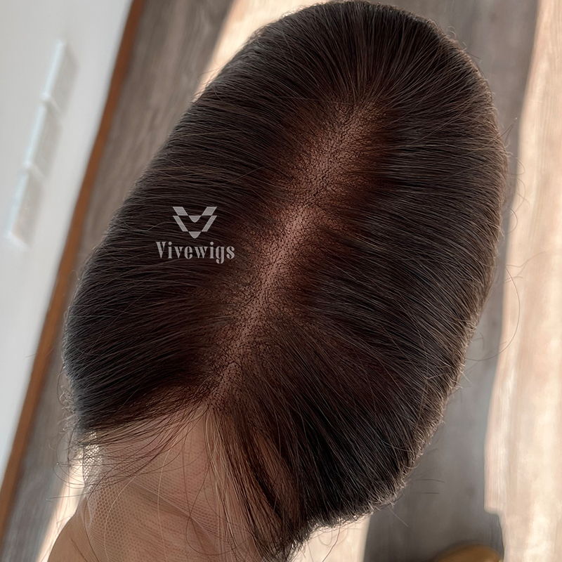 23 Inches #6 Color European Hair Lace Top Wig