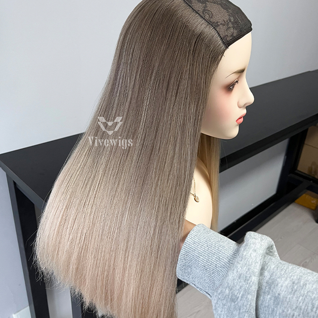 #Cream Color Hatfall Wig 