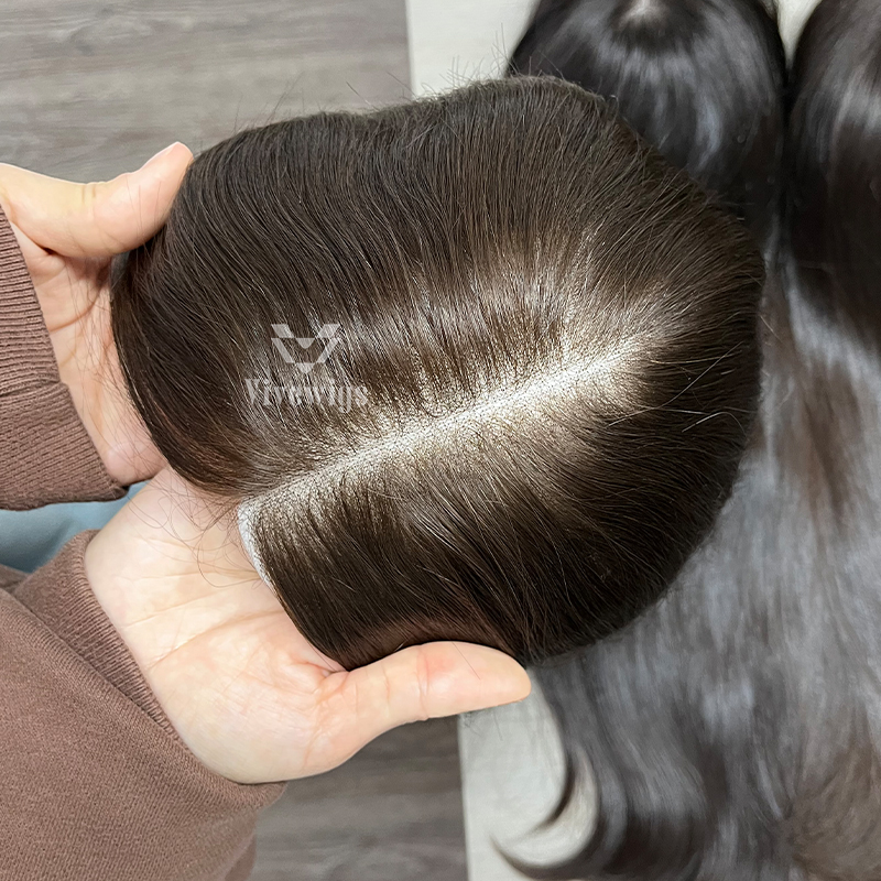 16 Inches #8 Color European Hair Lace Top Wig