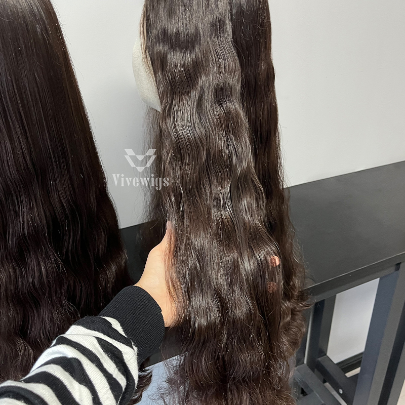 30 Inches #2 Color European Hair Lace Top Wigs