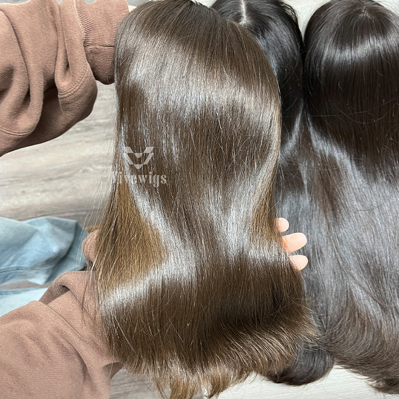 16 Inches #8 Color European Hair Lace Top Wig