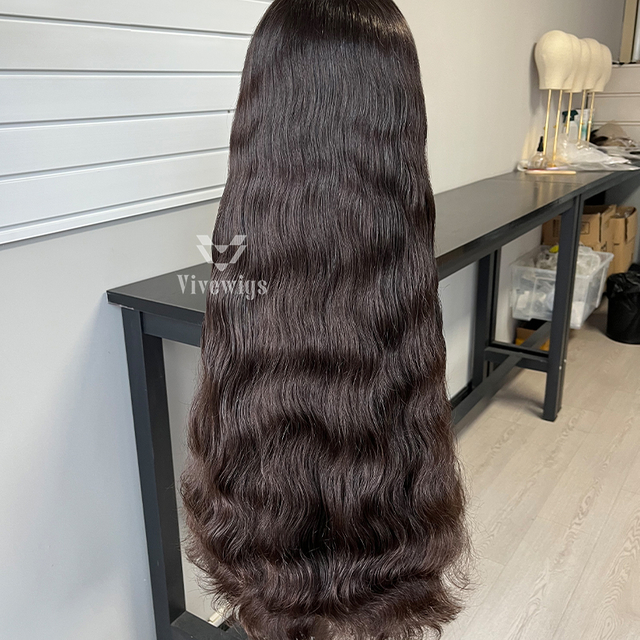 30 Inches #2 Color European Hair Lace Top Wigs