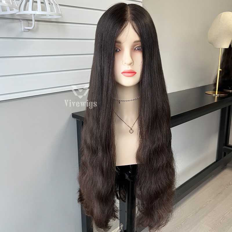 29 Inches #2 Color European Hair Lace Top Wig
