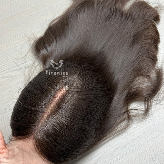 17 Inches #4 Color European Hair Lace Top Wig