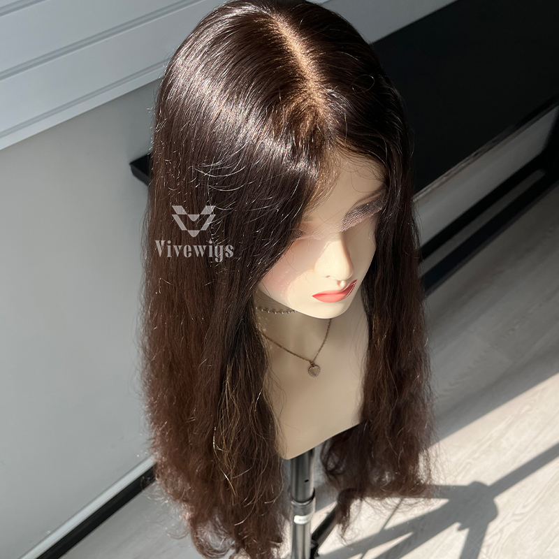 30 Inches #2 Color European Hair Lace Top Wigs