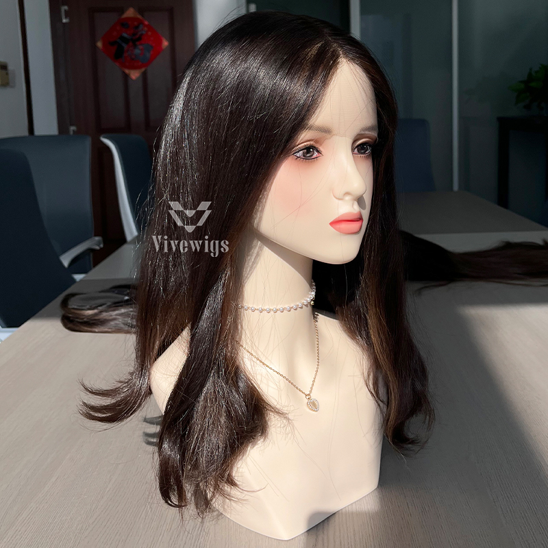 17 Inches #2 Color European Hair Lace Top Wig