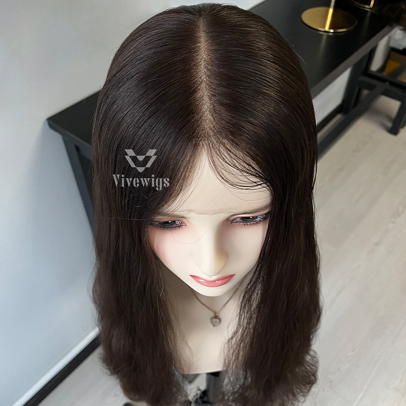 26 Inches #4 Color European Hair Lace Top Wig