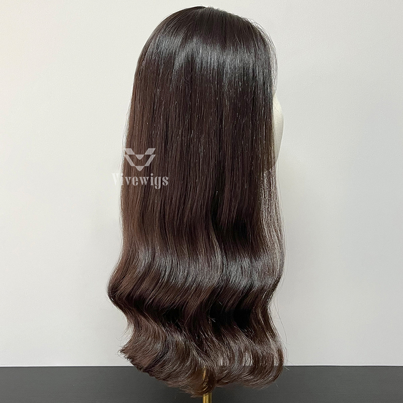 22 Inches #2 Color European Hair Lace Top Wig