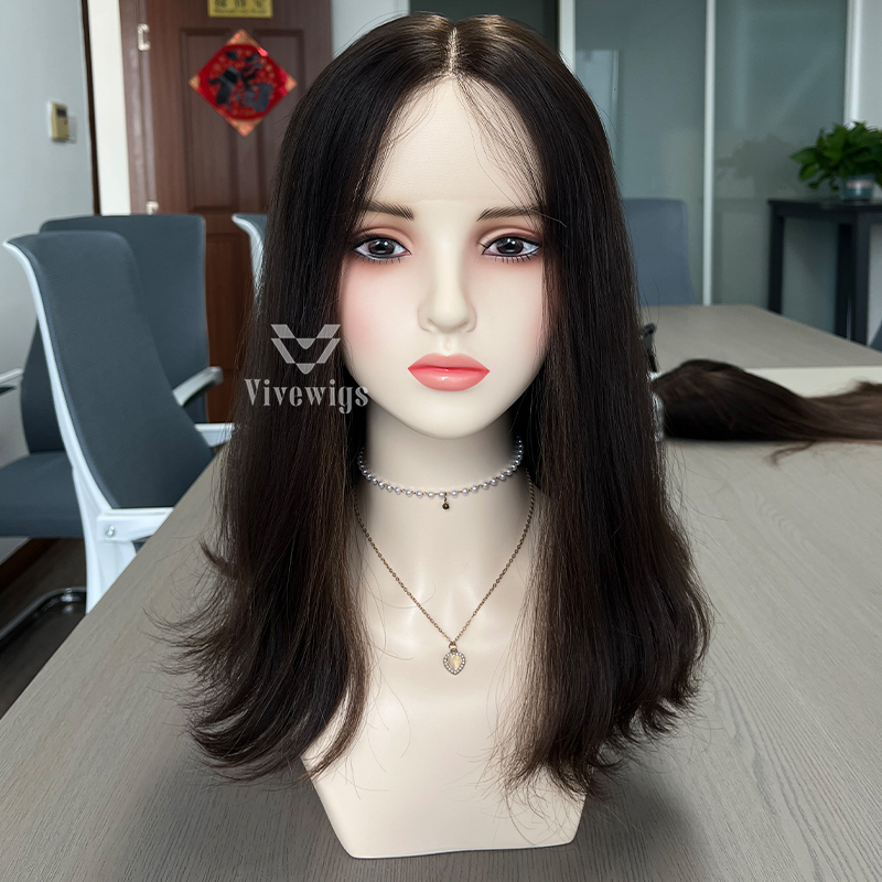 17 Inches #2 Color European Hair Lace Top Wig