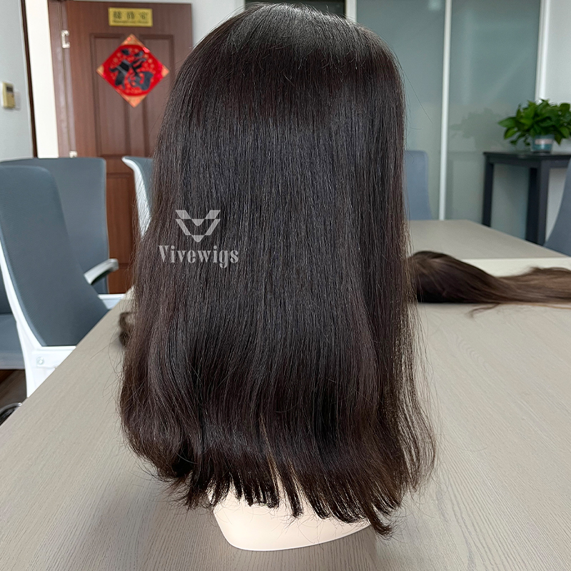 17 Inches #2 Color European Hair Lace Top Wig